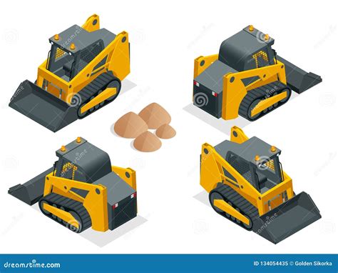 isometric tracked compact excavators vector|Small Excavator illustrations .